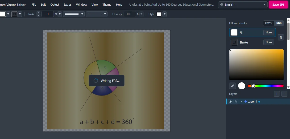 Der Vektor-Editor schreibt die bearbeitete Grafik in eine neue EPS-Datei
