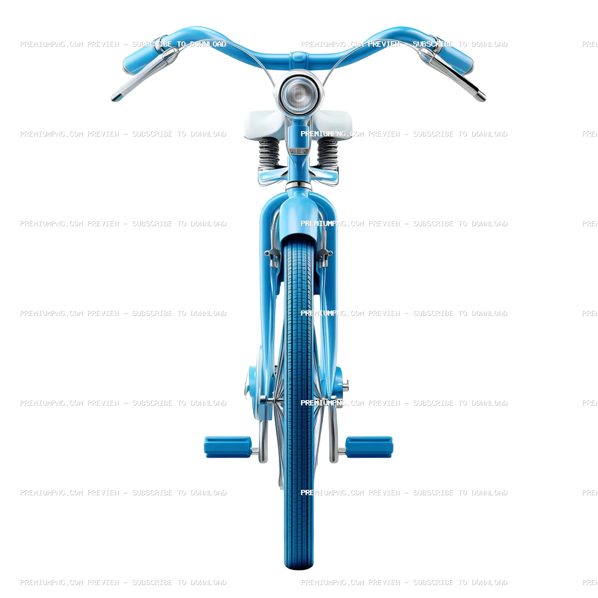 3D Bicycle Icon Front View - Isolated Transparent Background Render
