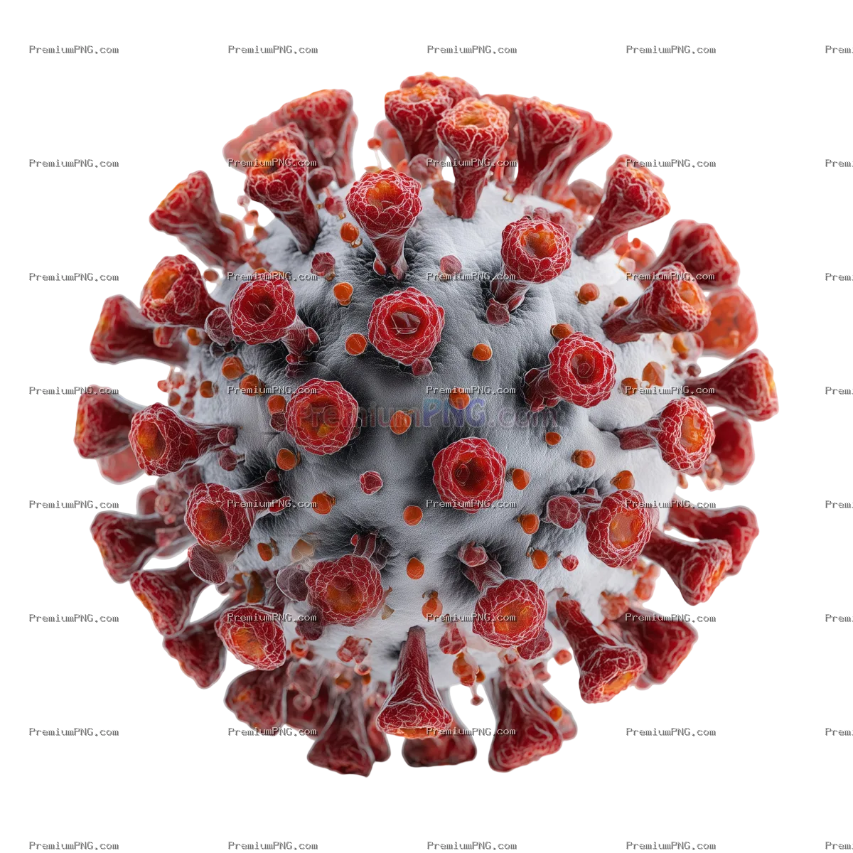 a 3d rendering of a virus. transparent background