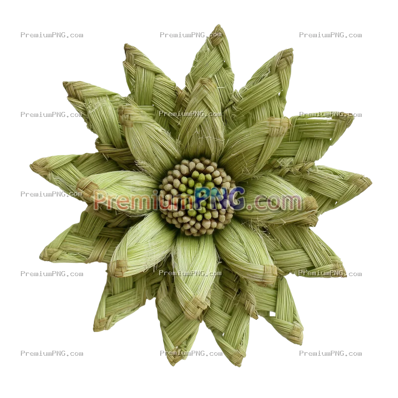 A single, impossible flower with petals made of woven