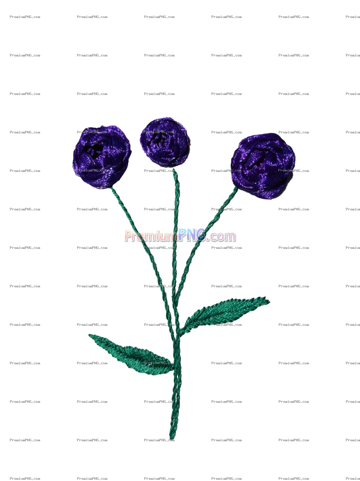 Attractive violet embroidery flower design - CUT PNG