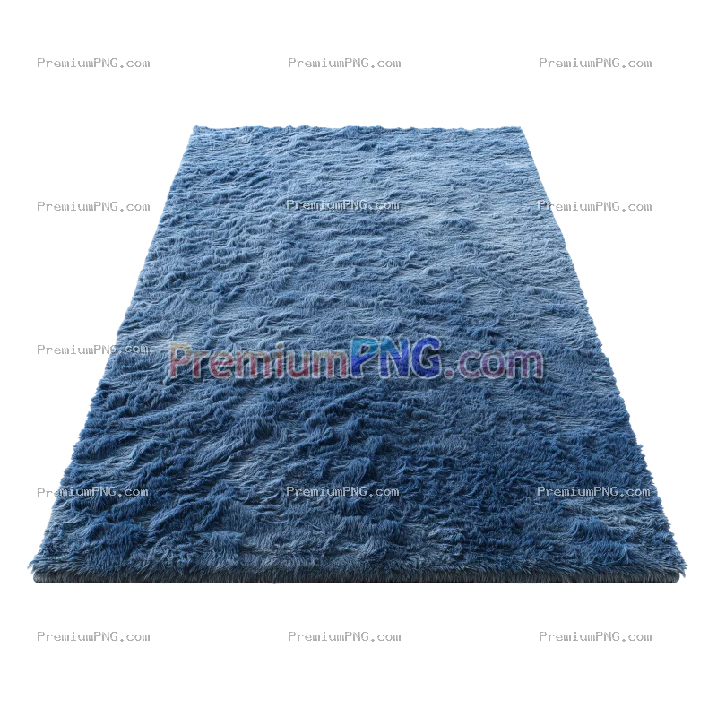 Blue Rectangular Carpet with Detailed Texture