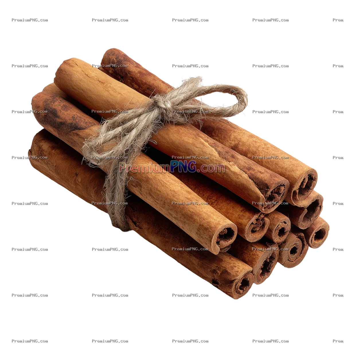 Bundles of Cinnamon Sticks on Transparent Background
