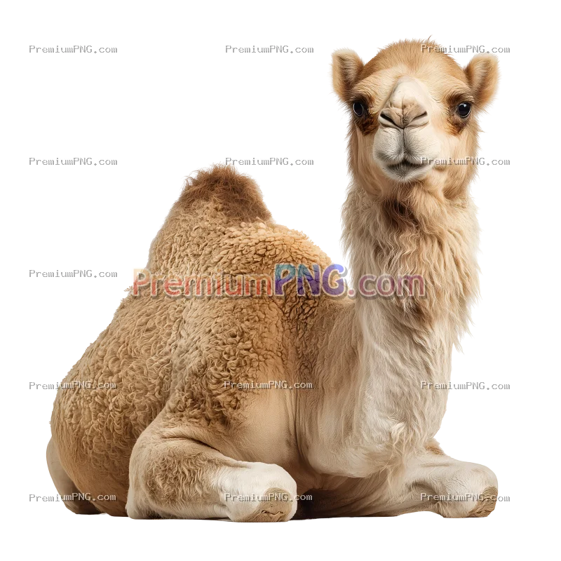 Camel Sitting Isolated on Transparent Background