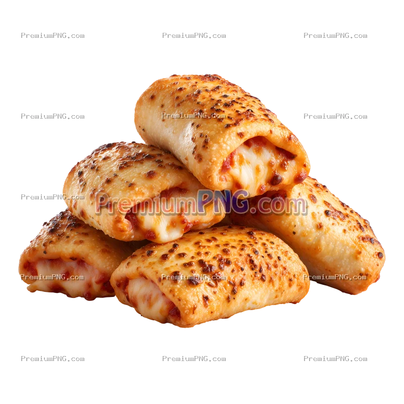 Cheese Pizza Rolls Isolated on Transparent Background