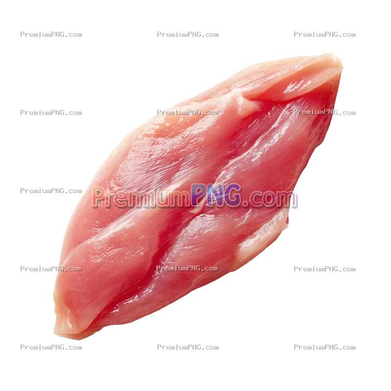 chicken fillet raw, on transparent background, top view