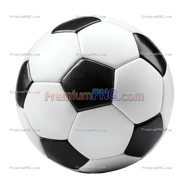 Classic Black and White Soccer Ball Transparent PNG