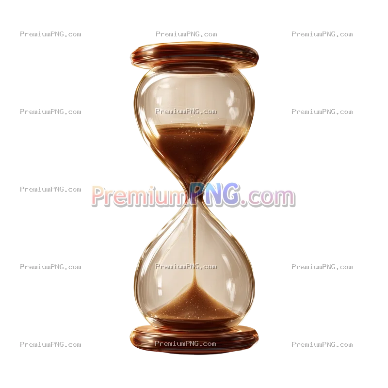 Classic hourglass isolated on transparent PNG background