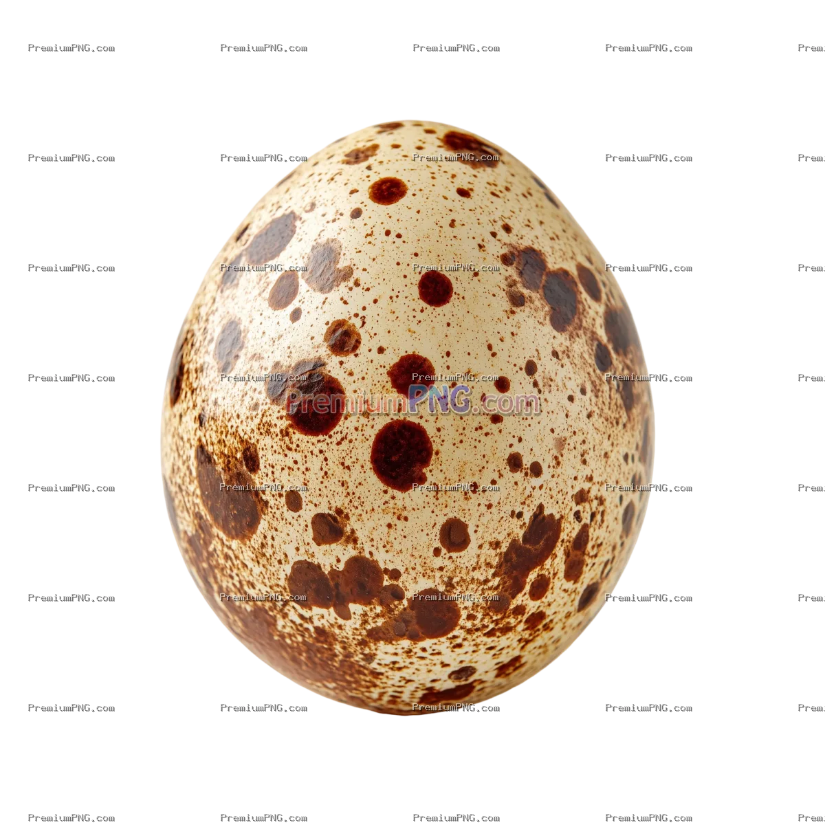 Close up of a speckled quail egg isolated