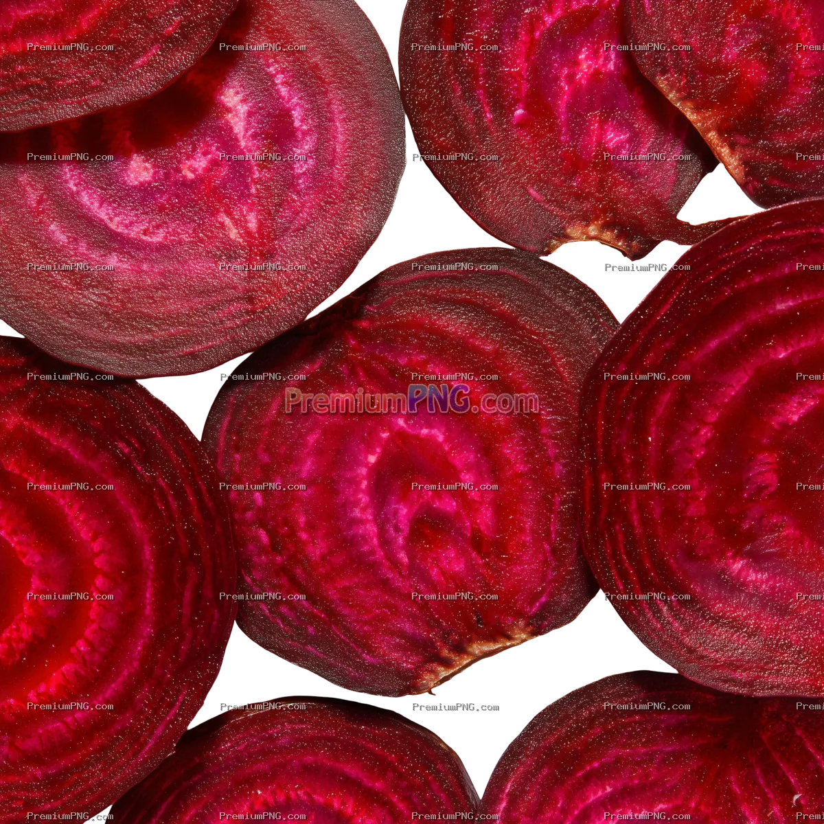 Close-up of sliced beetroot transparent background