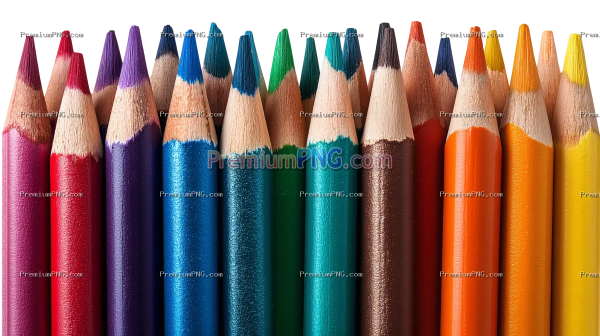 Color pencils in transparent background