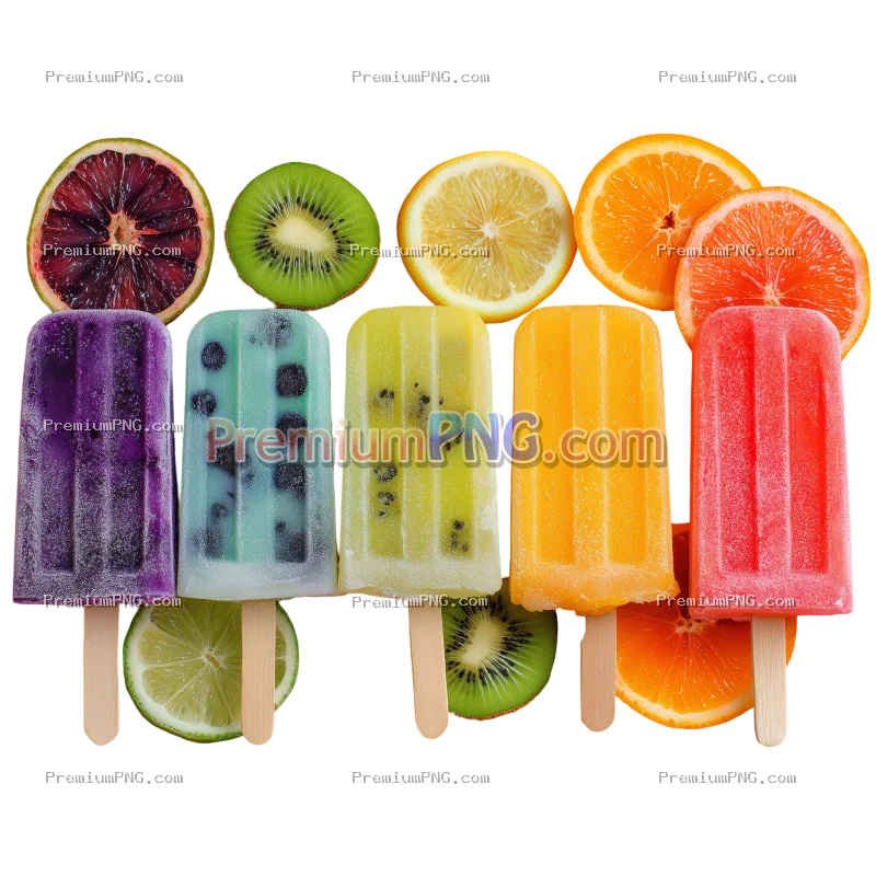 Colorful Fruit Popsicles transparent image