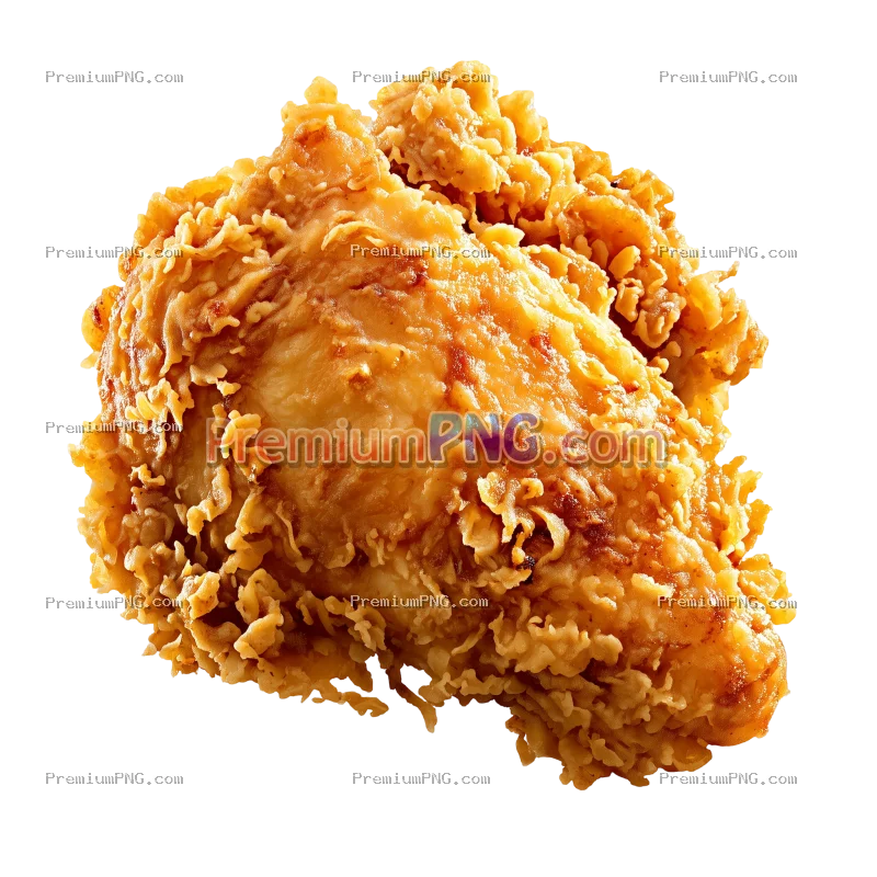 Crispy fried chicken isolated on transparent background image perfect for food-themed illustrations