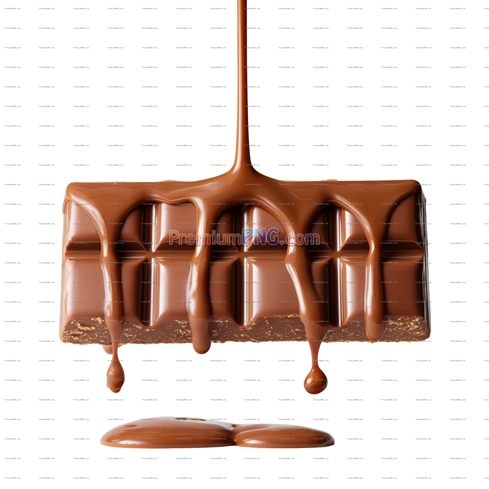 Delicious chocolate bar with chocolate sauce dripping