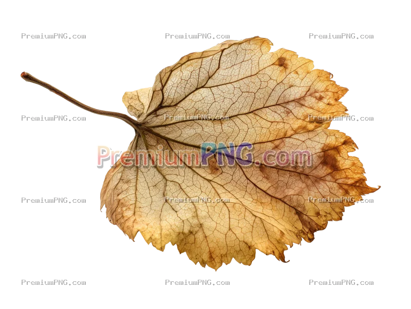 Dry Brown Autumn Leaf Isolated on Transparent Background