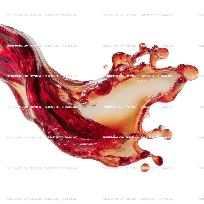 Dynamic Red Liquid Splash PNG & Stock Photo | Wine & Juice Fluid Art on White Background
