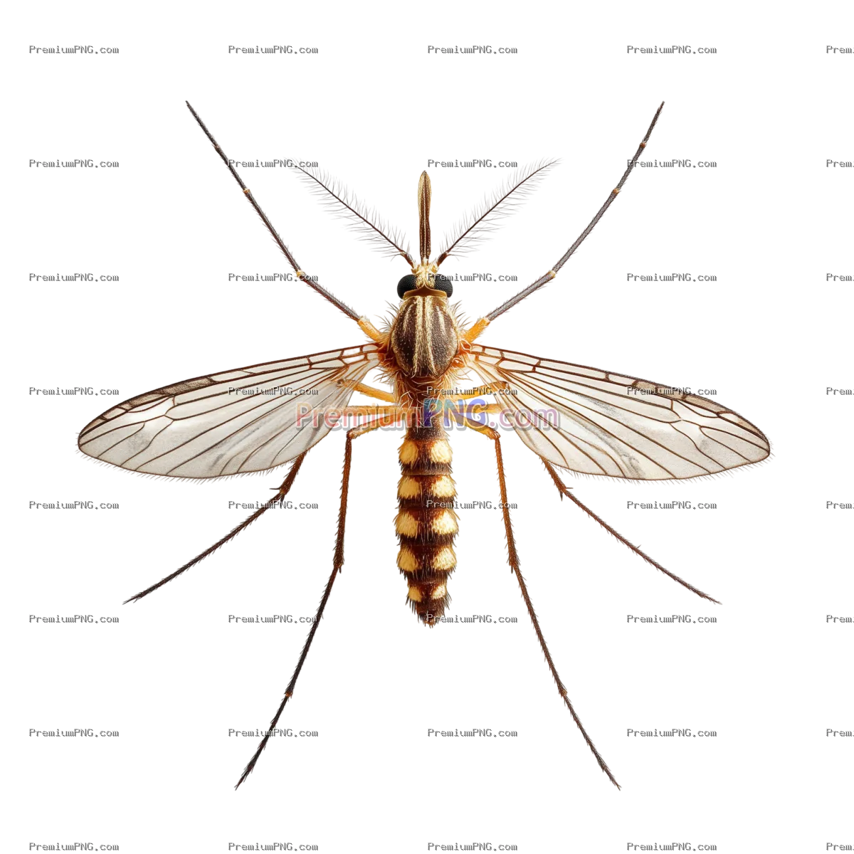 Extreme Close-Up of a Mosquito Isolated on Transparent Background