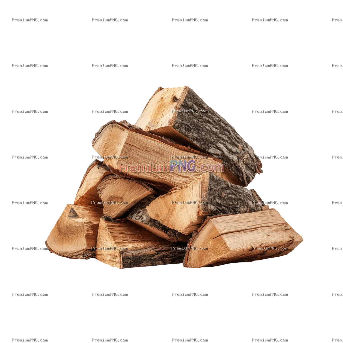 Firewood stack. isolated object, transparent background