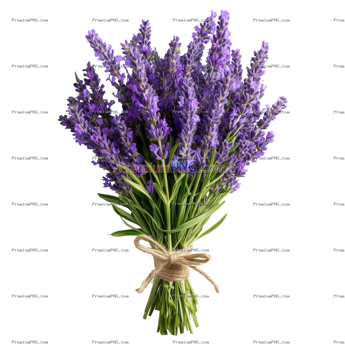 Fresh Lavender Bouquet on transparent background