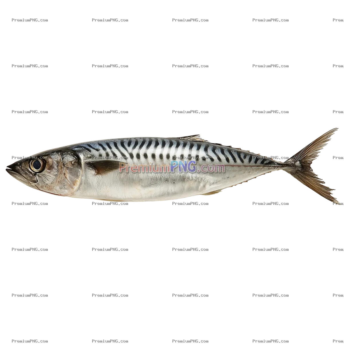 fresh mackerel fish on transparent background