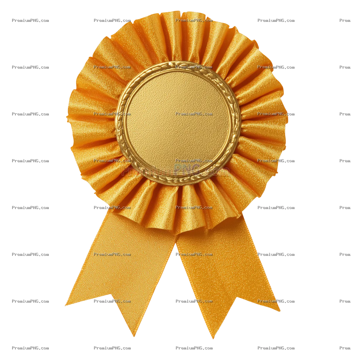 Gold price rosette ribbon award with textured pleated petals