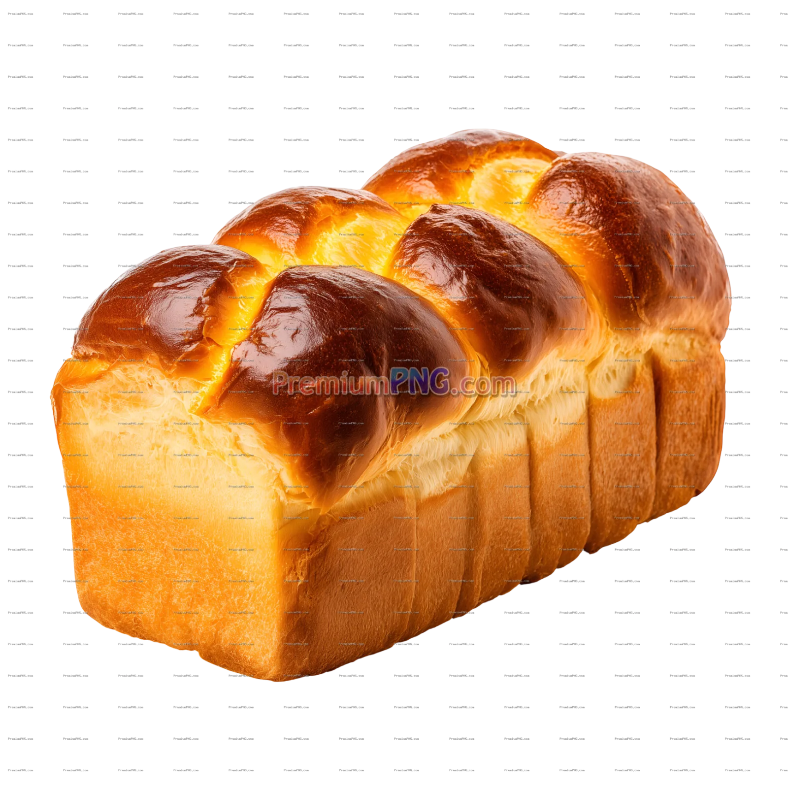 Golden brown brioche loaf with soft, fluffy texture and shiny crust