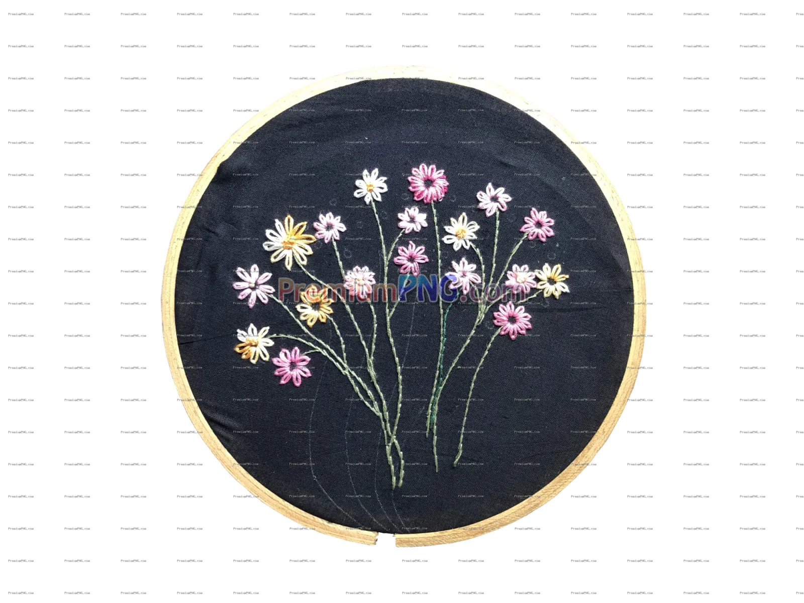 Hand embroider flower pattern