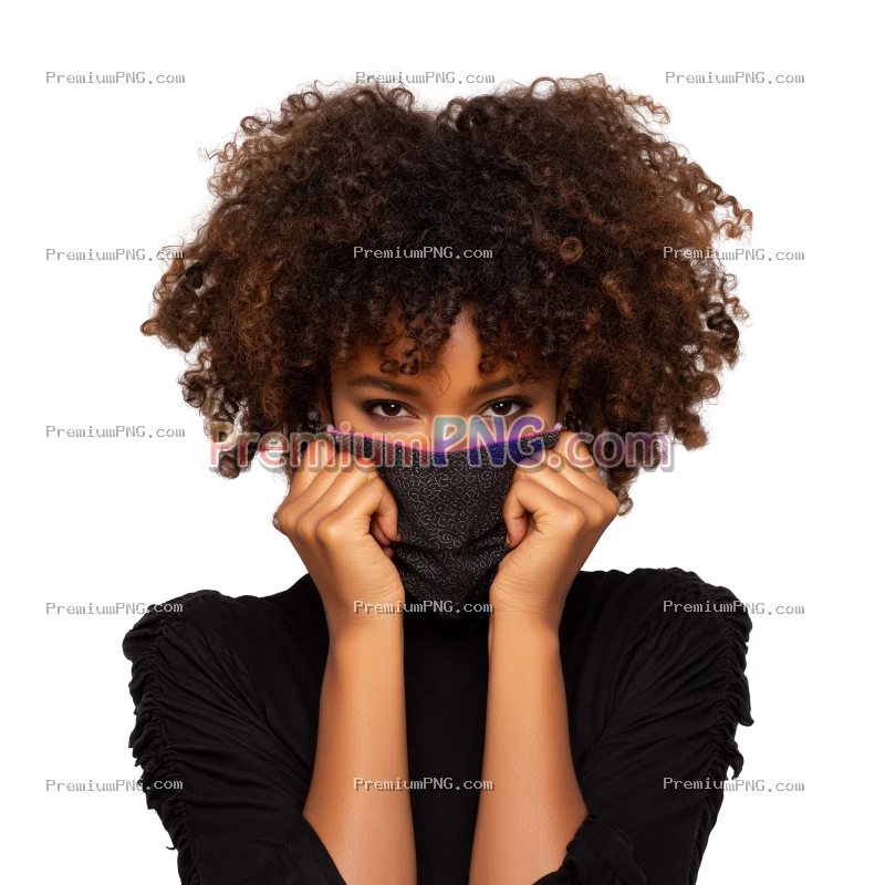 Happy Black Woman Removing Face Mask | Post Pandemic Transparent PNG