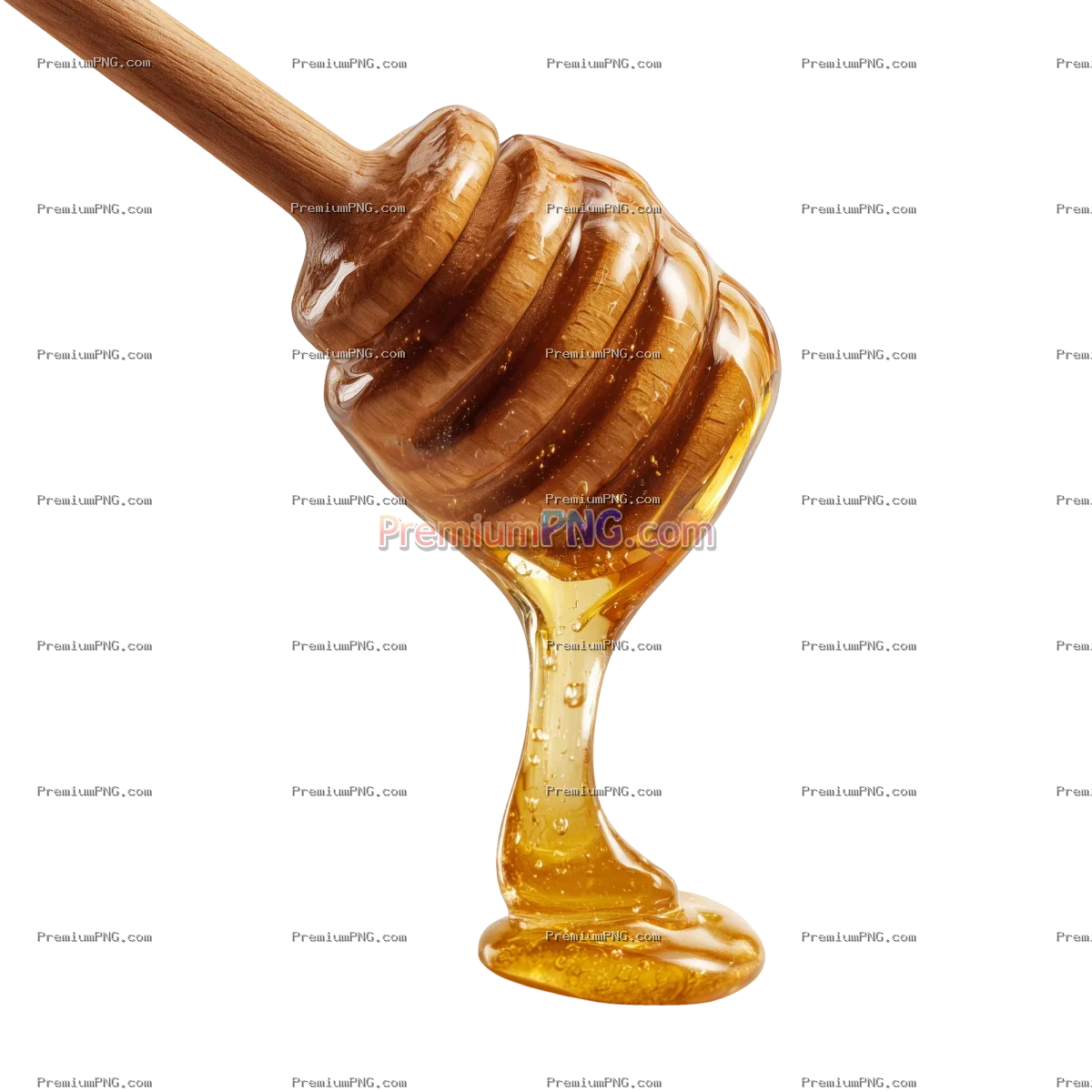 Honey Dripping from Dipper Transparent Background