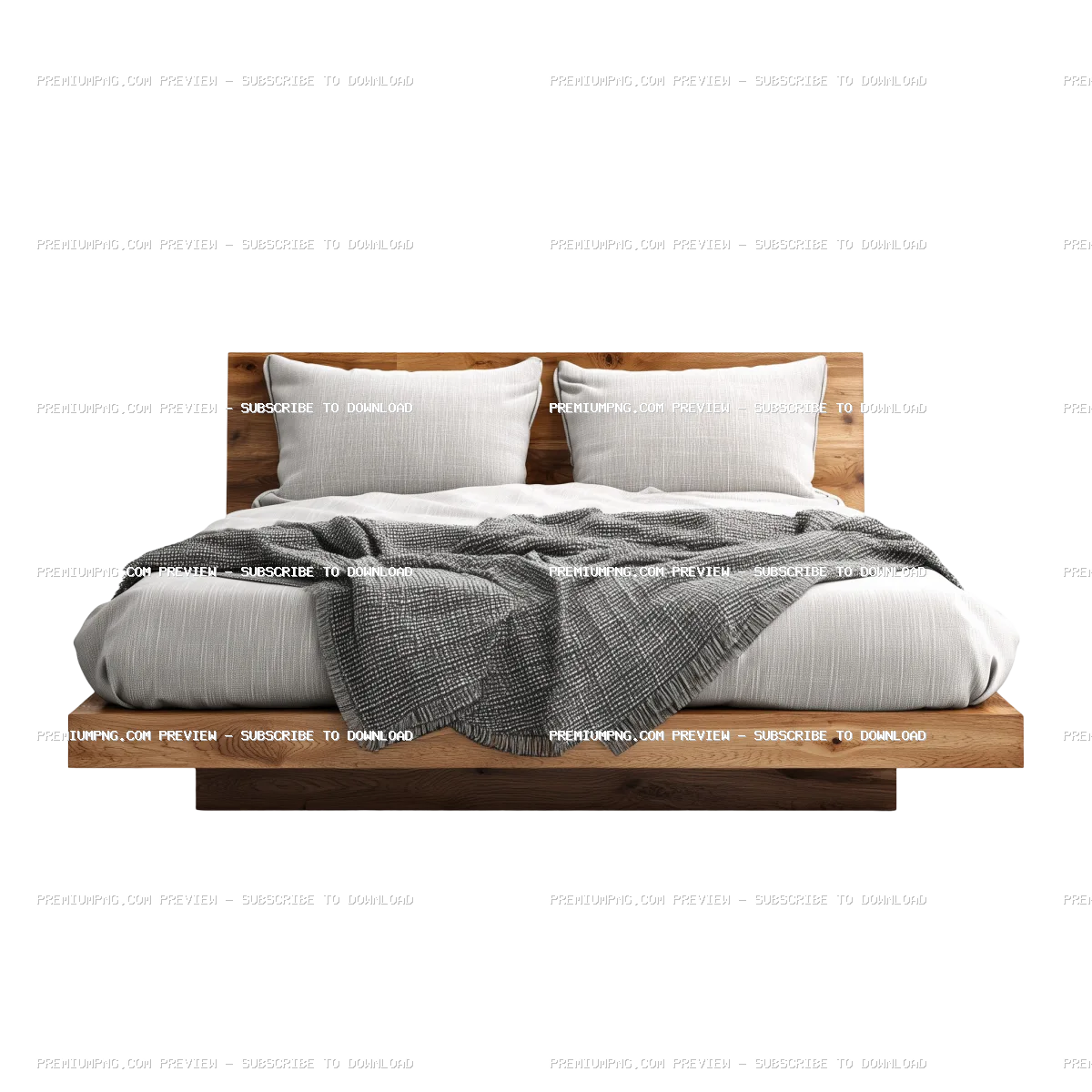 Bed isolated in white transparent background
