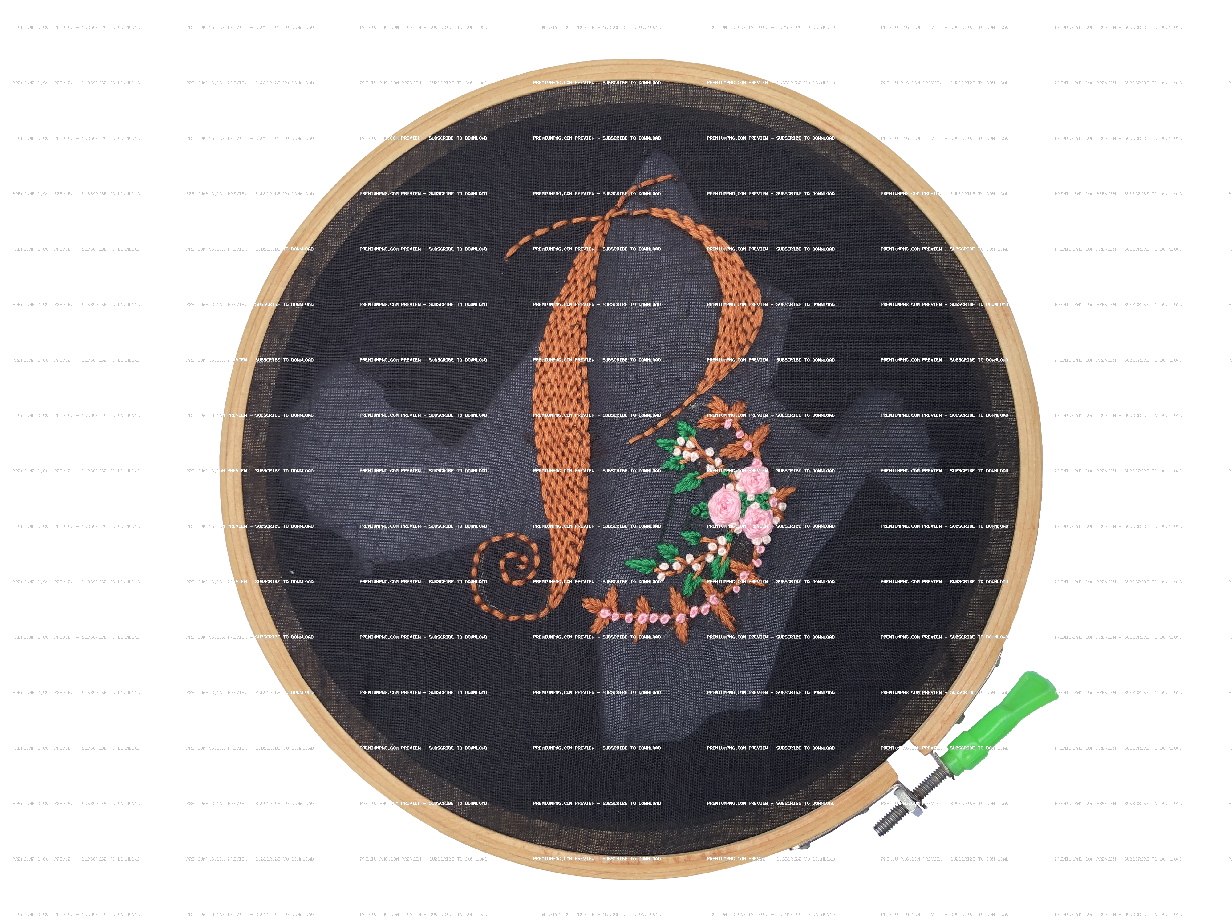 Hand embroidery art with creative "B" letter design