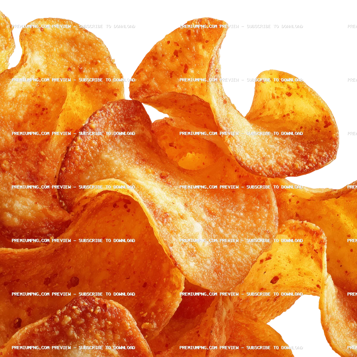 Appetizing Paprika Potato Chips PNG – Crispy Crunchy Snack Cutout