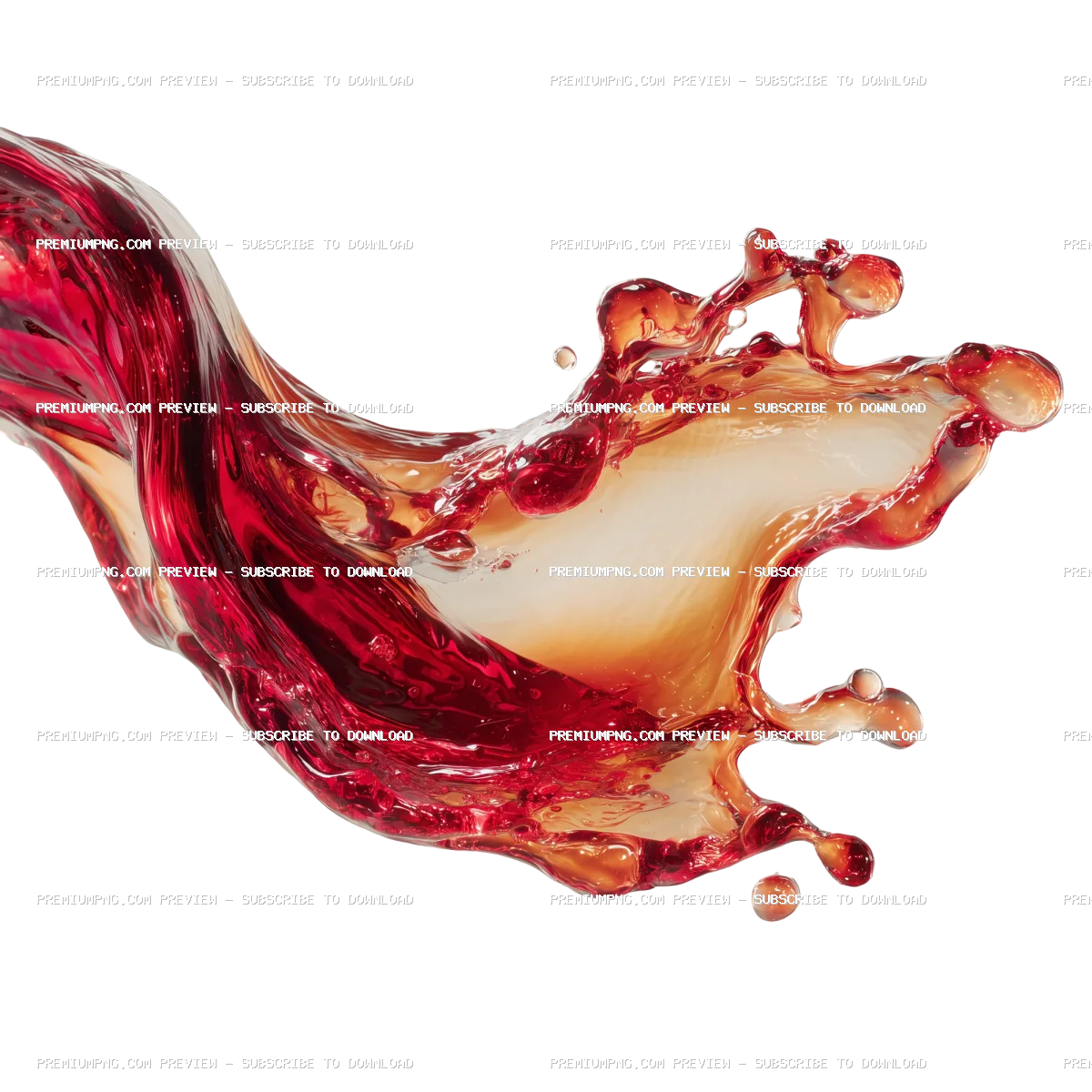 Dynamic Red Liquid Splash PNG & Stock Photo | Wine & Juice Fluid Art on White Background