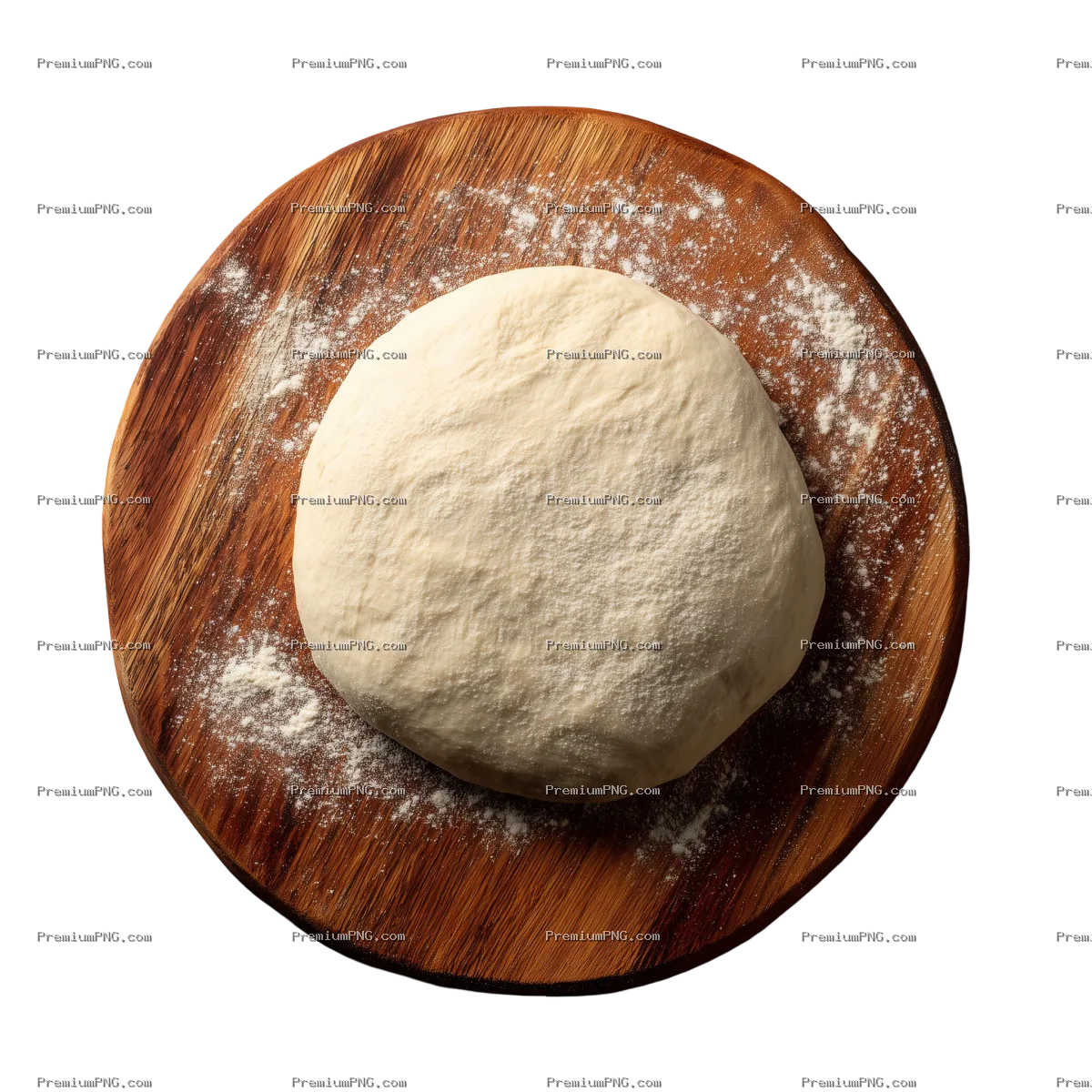Uncooked Round Bread Dough Isolated on Transparent Background