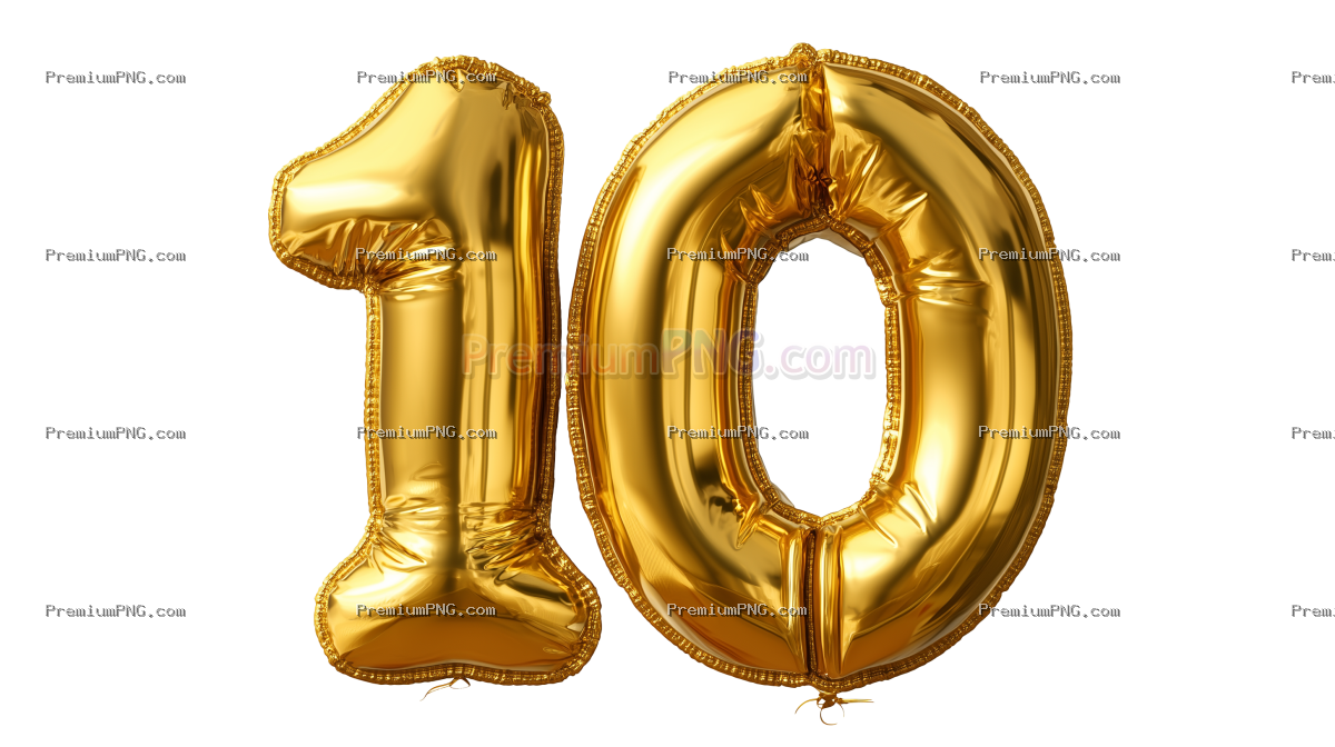 Gold balloon Number ten balloon