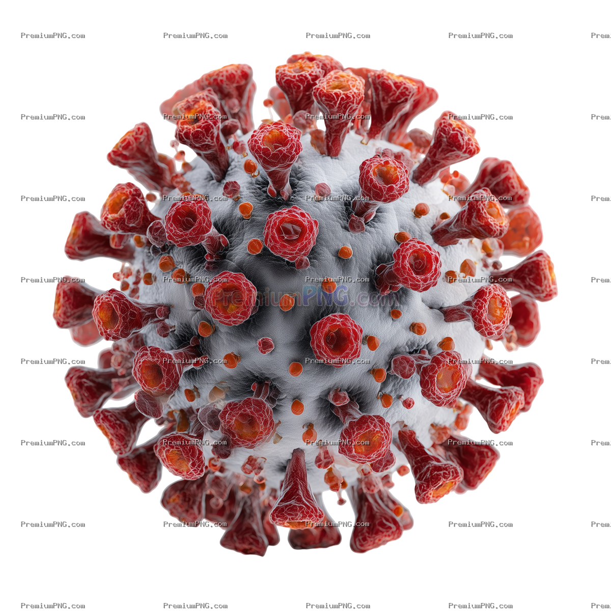 a 3d rendering of a virus. transparent background