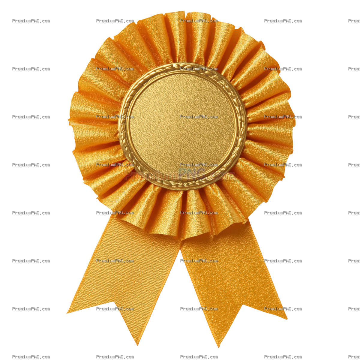 Gold price rosette ribbon award with textured pleated petals