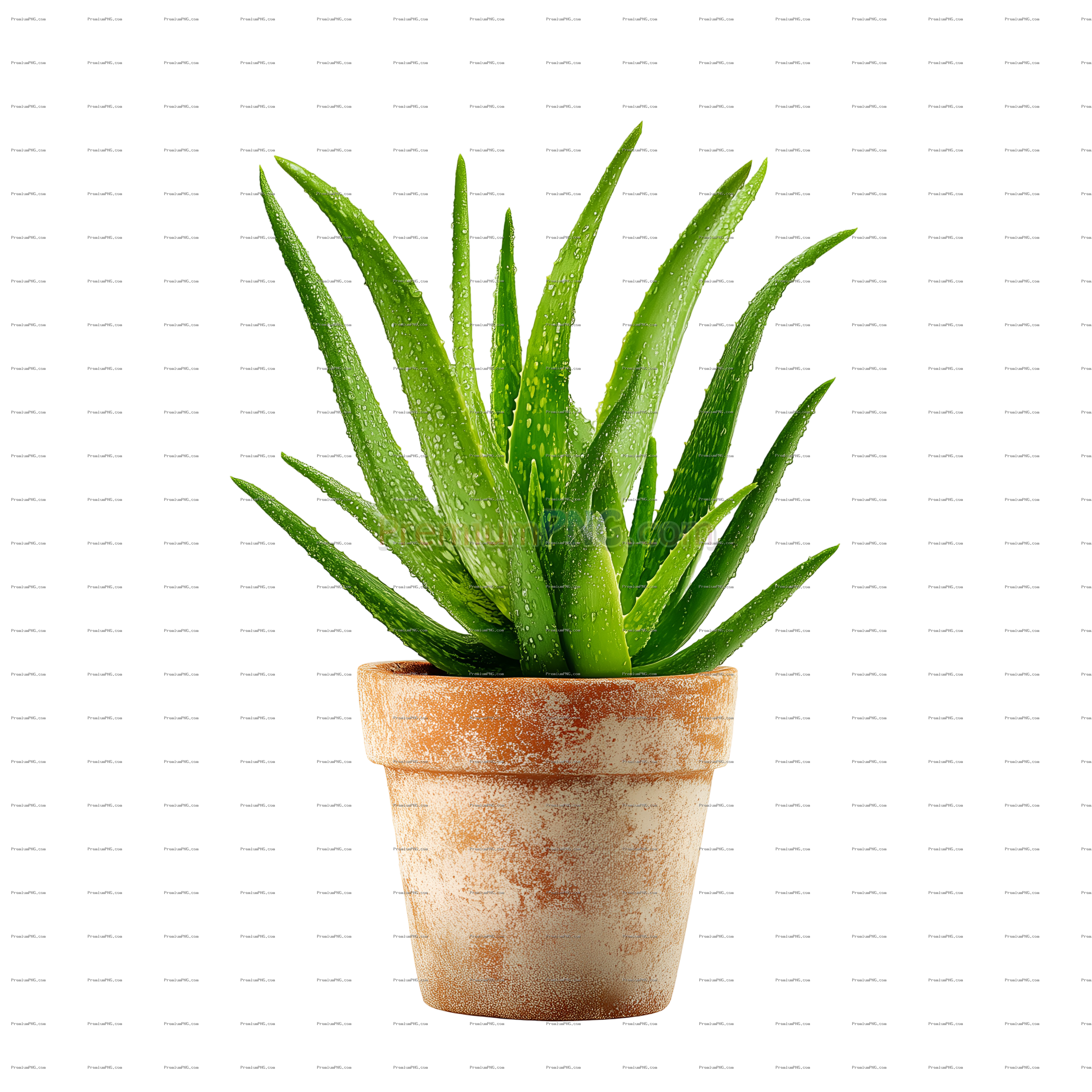 Aloe Vera in flowerpot isolated on white background