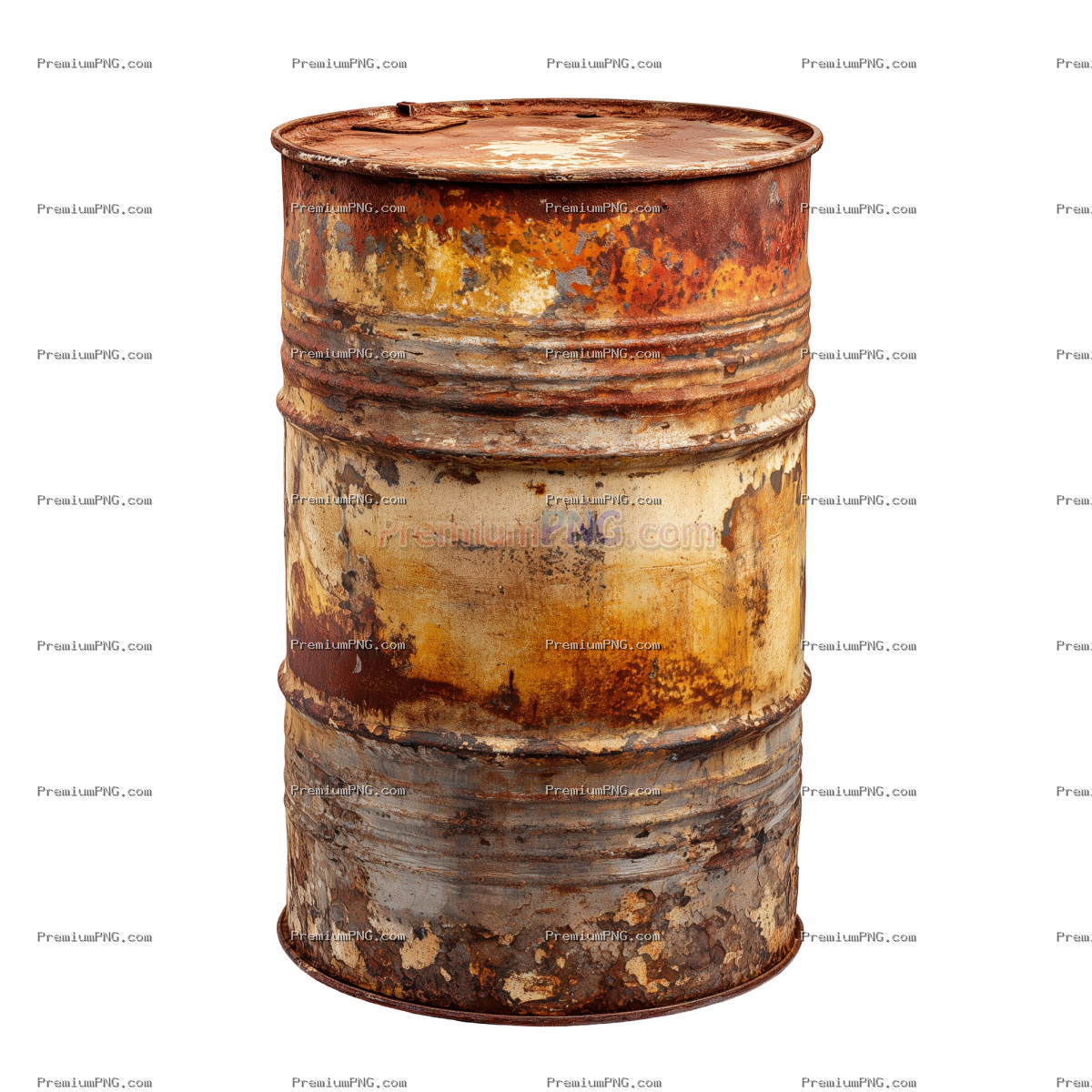 an old rusty metal barrel on a white background Cutout
