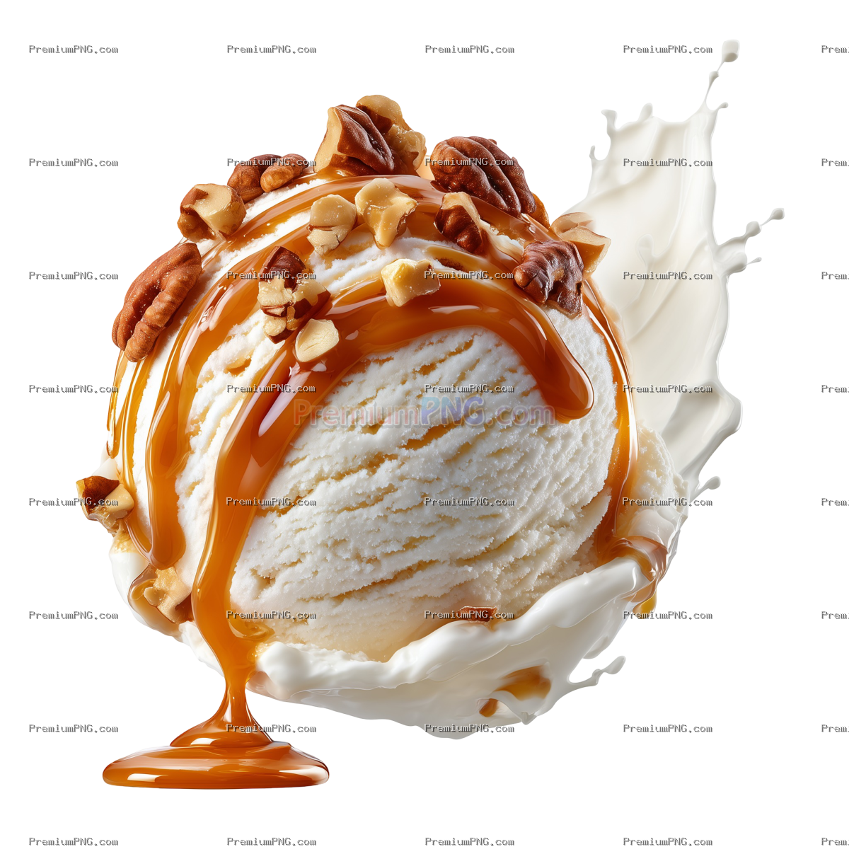 A delicious single scoop of vanilla ice cream