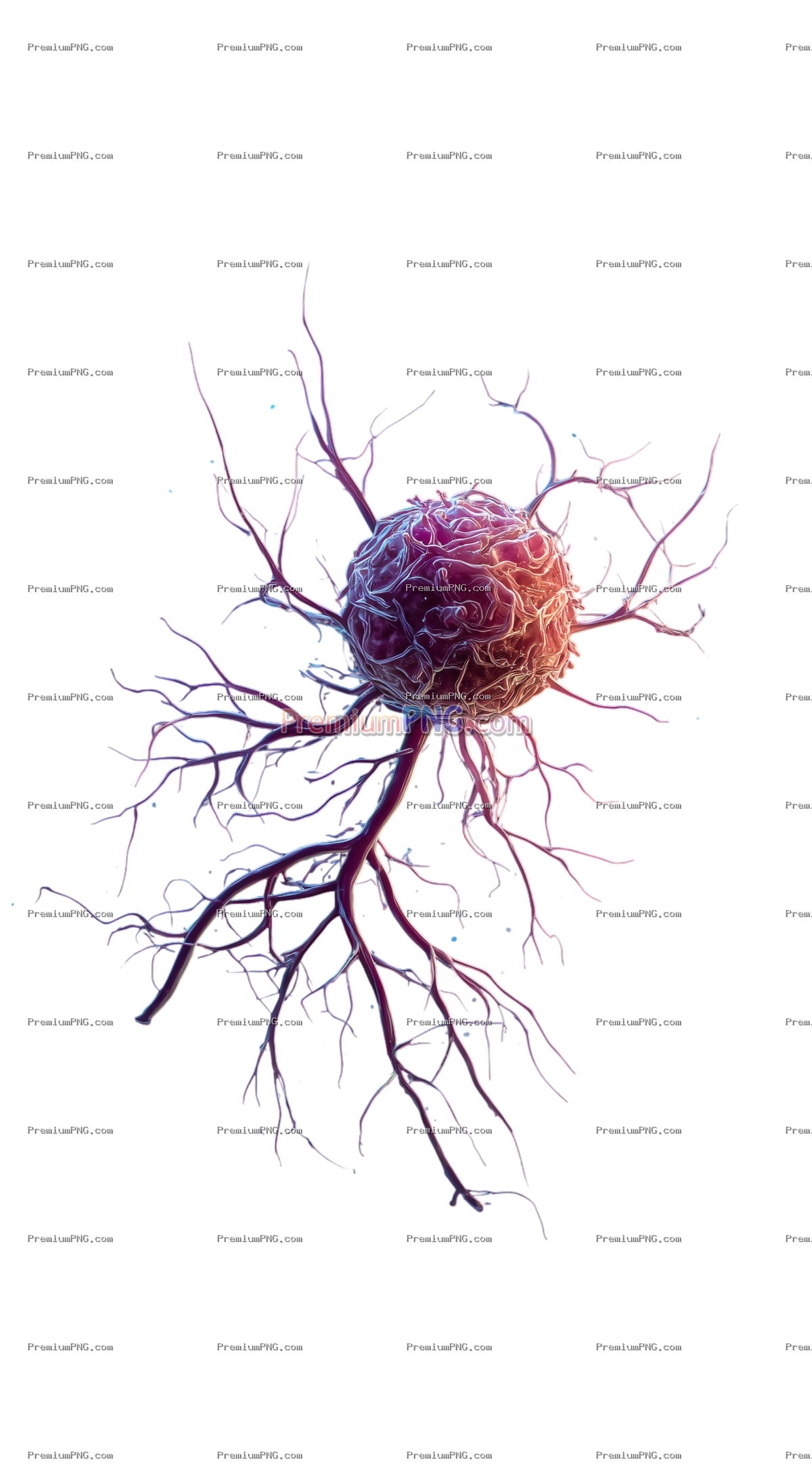 A single cancer cell with roots