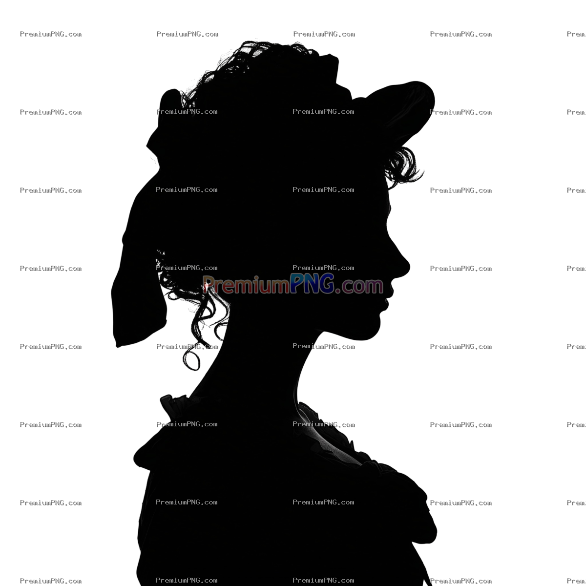 a woman cameo silhouette on transparent background