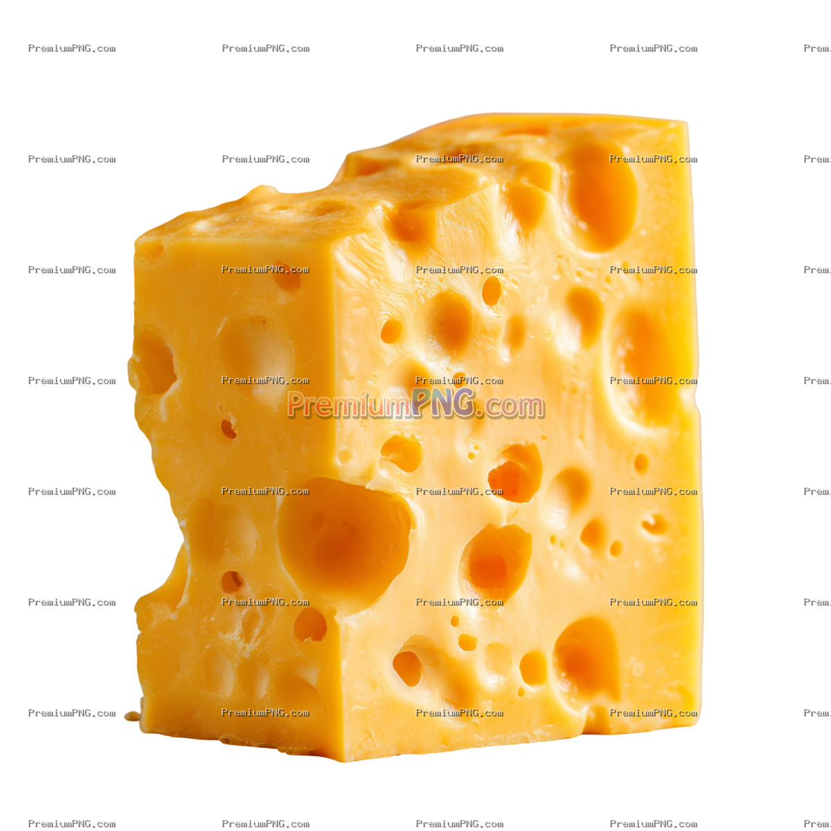 Delicious Yellow Cheese Block with a Bite Taken Out