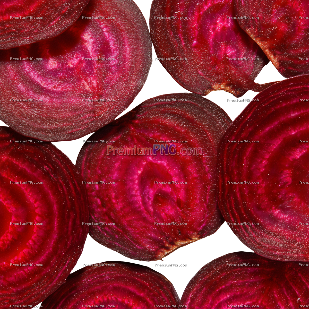 Close-up of sliced beetroot transparent background
