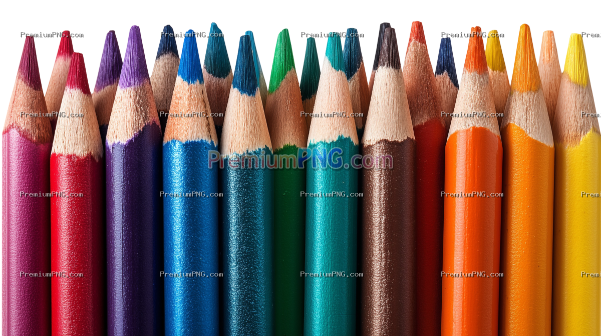 Color pencils in transparent background