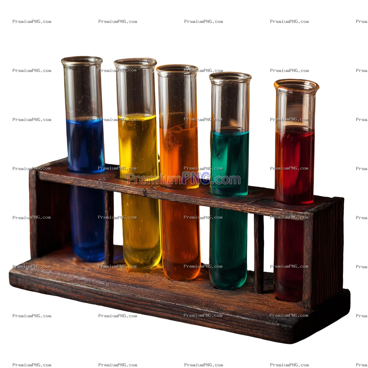 Colorful liquids in test tubes