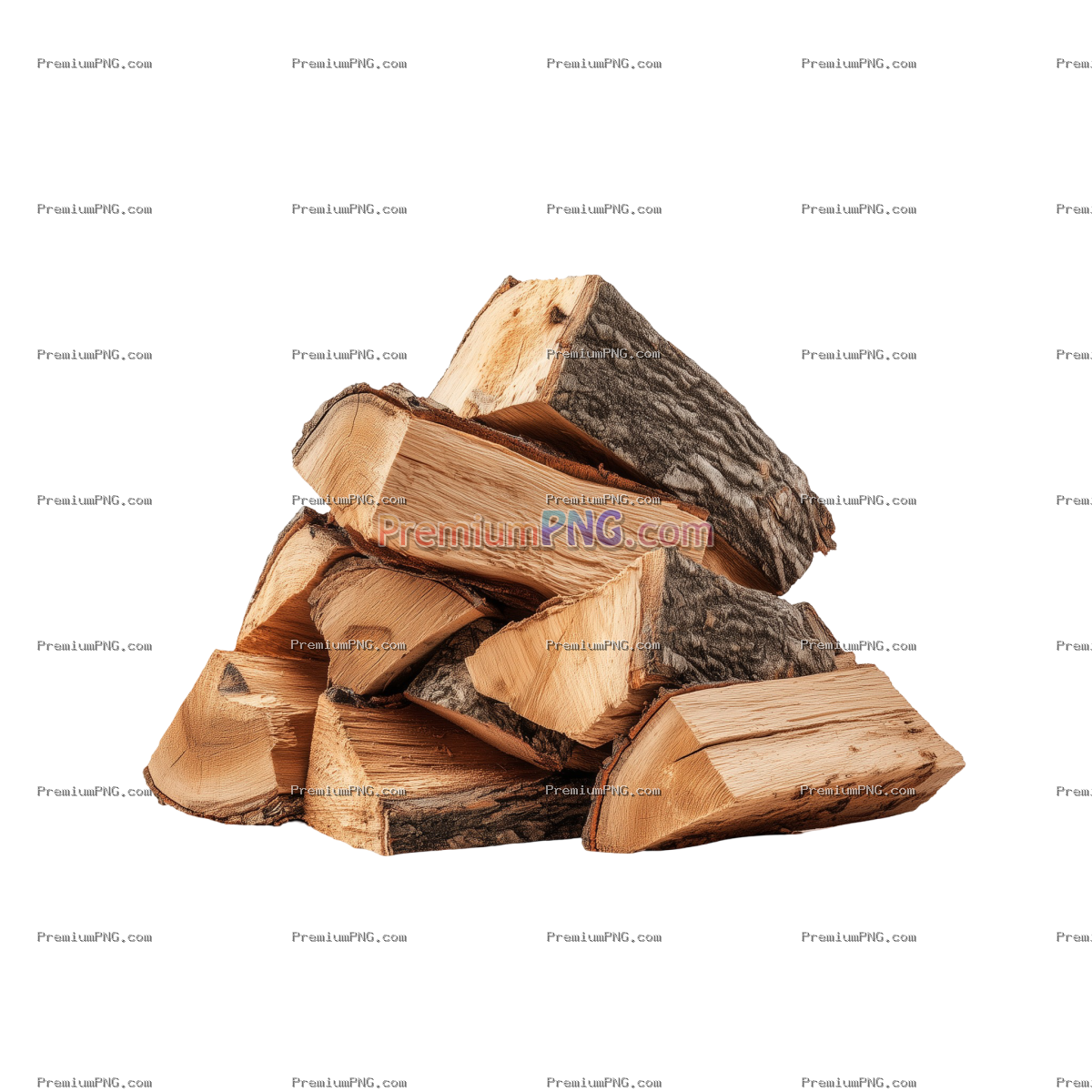 Firewood stack. isolated object, transparent background