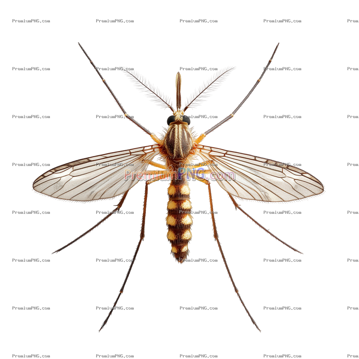 Extreme Close-Up of a Mosquito Isolated on Transparent Background