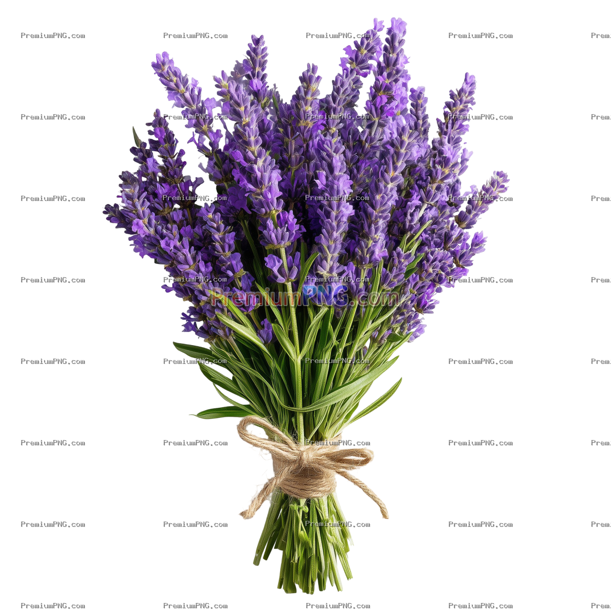 Fresh Lavender Bouquet on transparent background