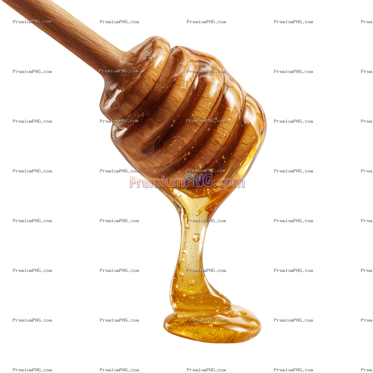 Honey Dripping from Dipper Transparent Background